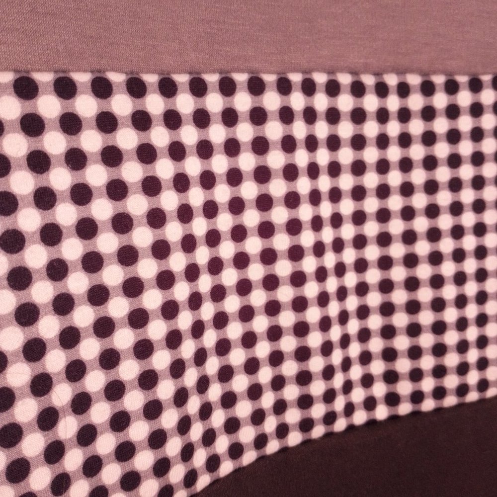 No Name Ring Zipper Soft Polka Dot Grey Shirt T-Shirt Gray Charcoal Black White - Picture 7 of 8